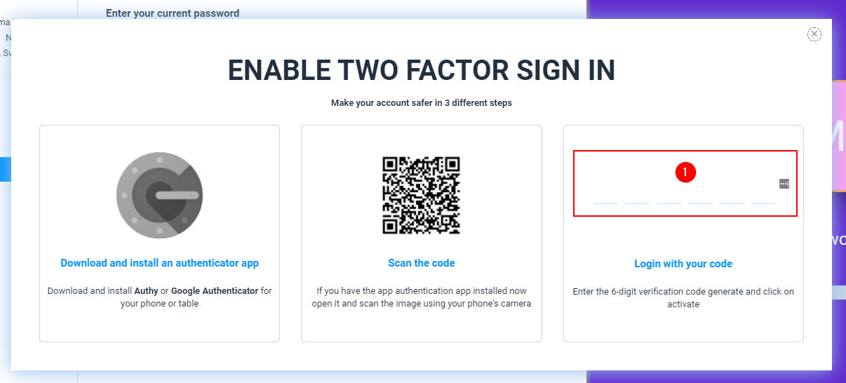 Activate 2FA on EAsynote
