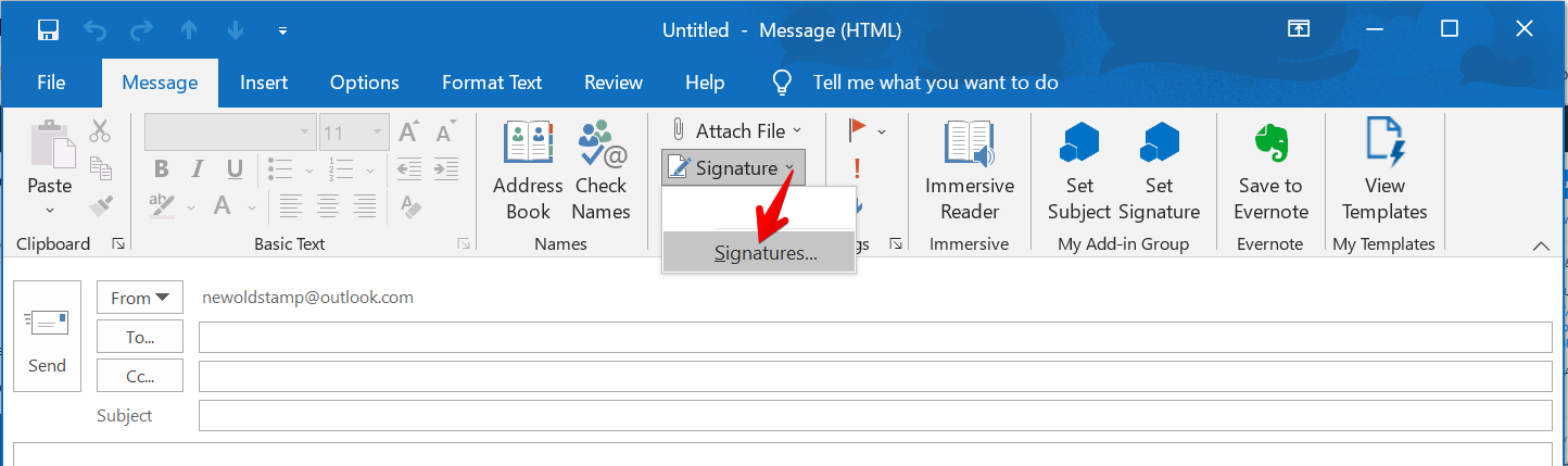 how to add signature in outlook 2003