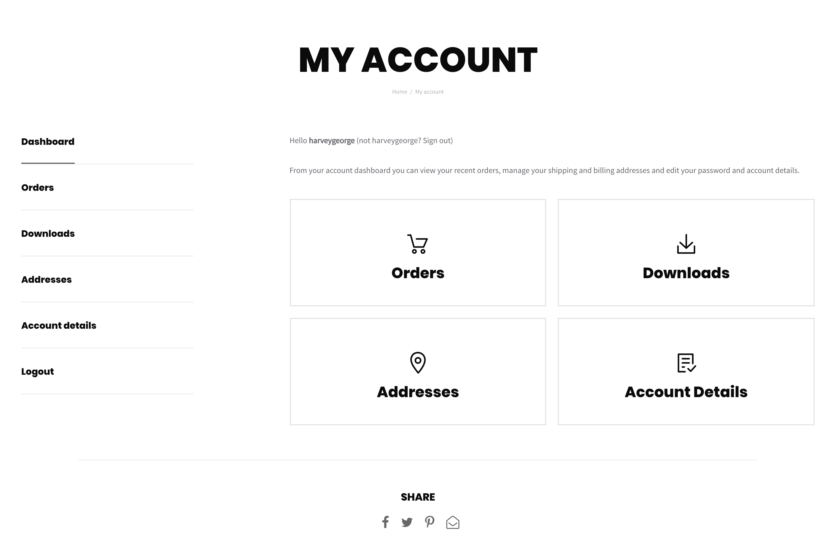 My Account Screen