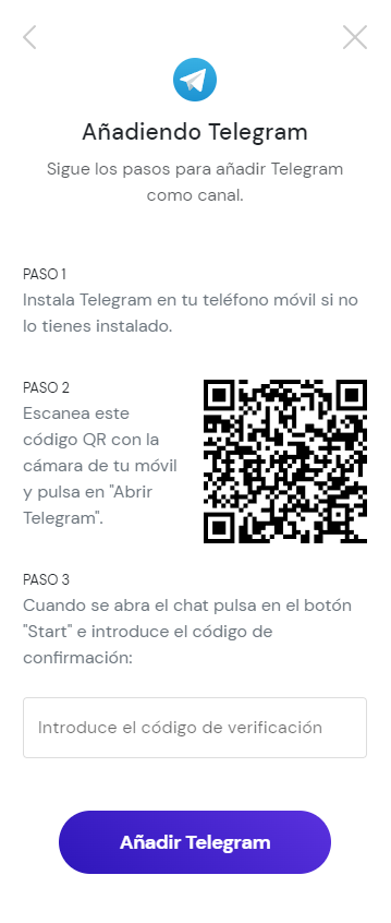 Vinculación de telegram
