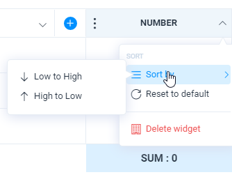 How to filter number widget