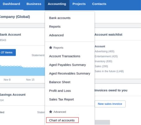 Chart of accounts