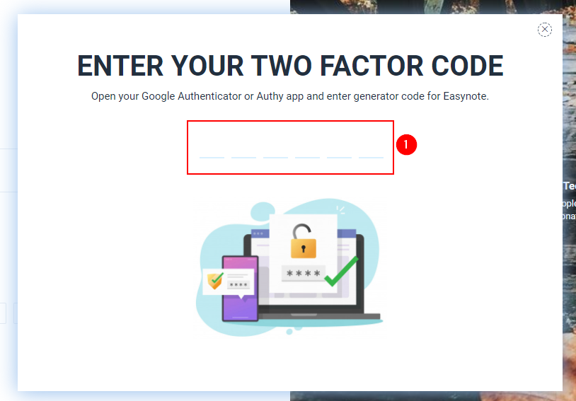 Login with 2FA on Easynote